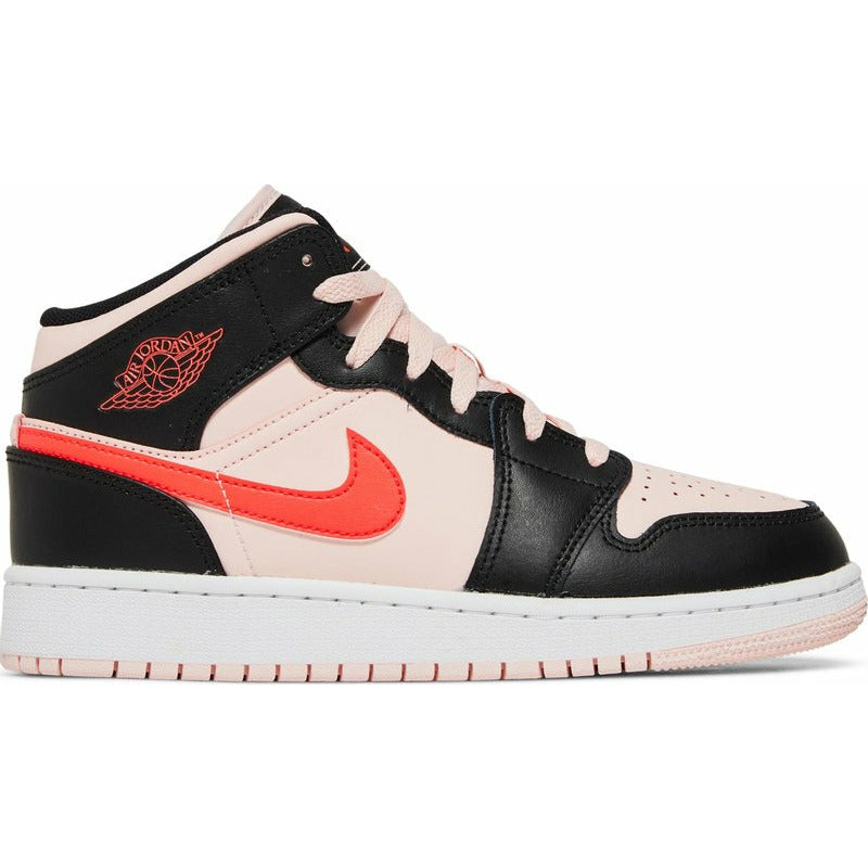 Air Jordan 1 Mid 'Black Pink Crimson' GS Big Kid's 554725-604