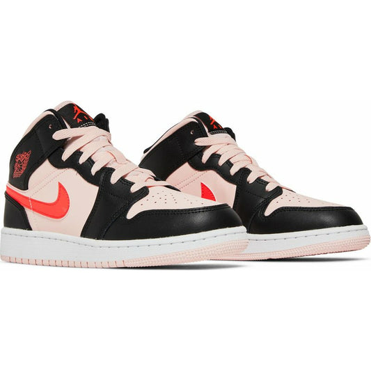 Air Jordan 1 Mid 'Black Pink Crimson' GS Big Kid's 554725-604