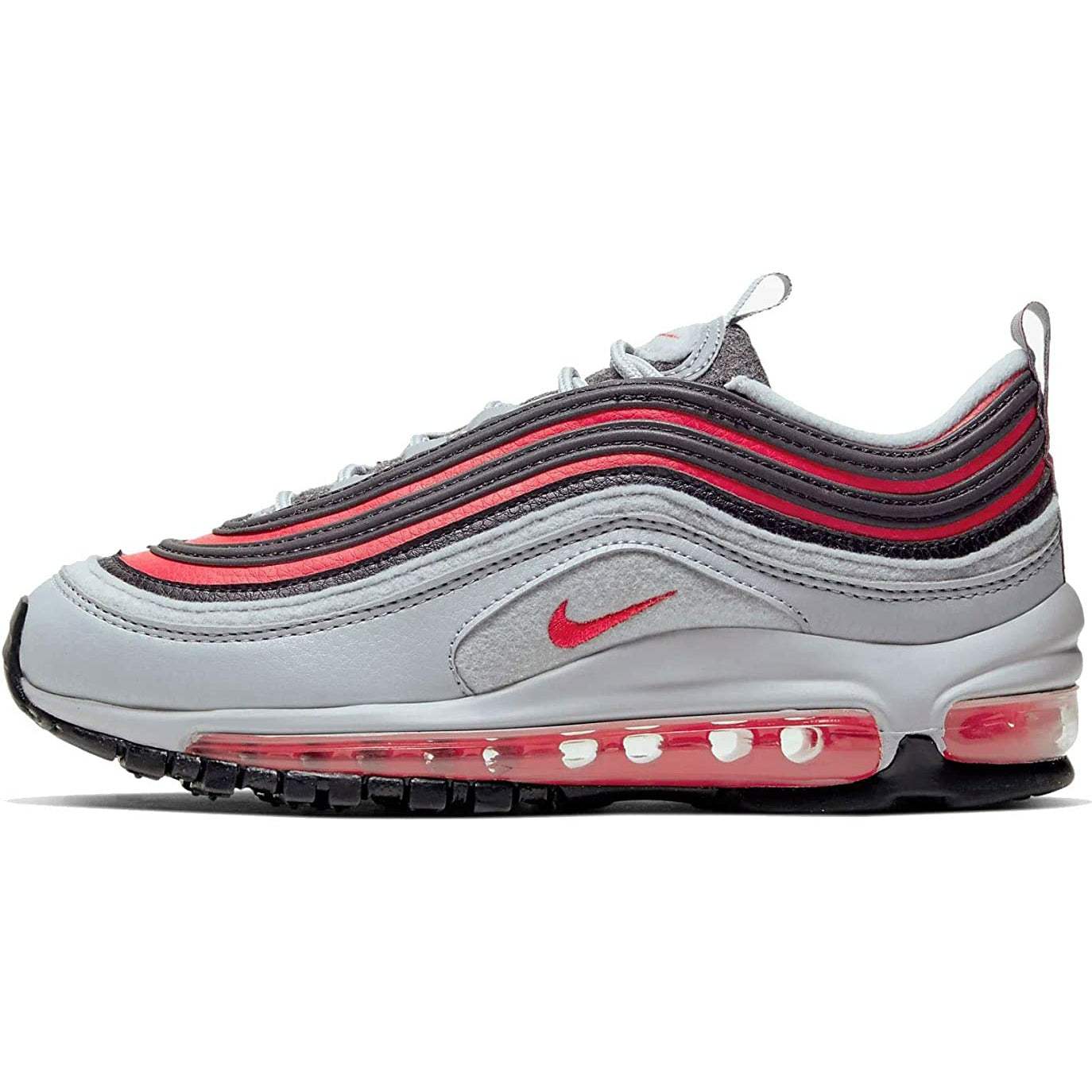 Nike Air Max 97 Big Kids  GS Felt Wolf Grey/Red Orbit CD4831-002