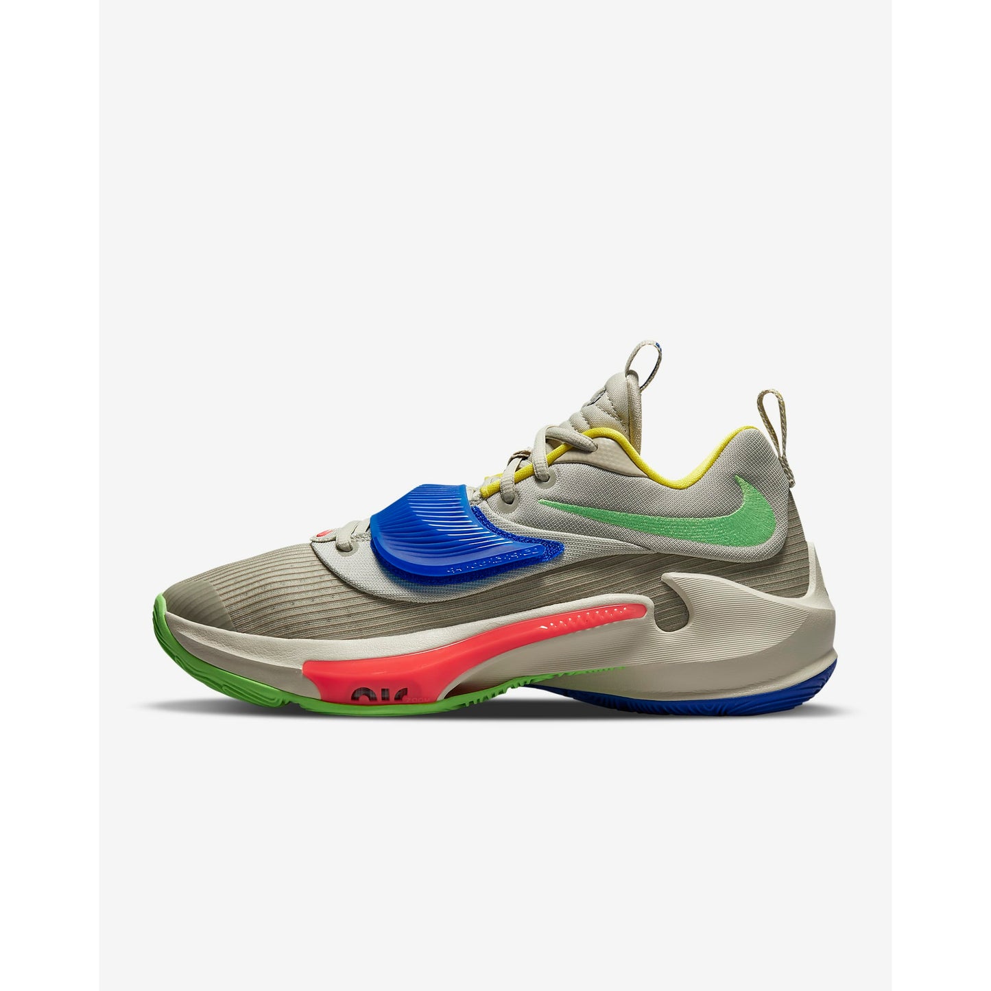 Nike Zoom Freak 3 Light Stone/Bright Crimson/Racer Blue/Green Strike DA0694-100